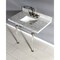 Kingston Brass 36" x 22" Carrara Marble Vanity Top with Clear Acrylic Console Legs, Carrara Marble/Brushed Nickel KVPB3630MASQ8 - alternate 2
